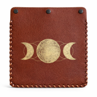 Crossbody bag cognac - interchangeable front panels