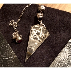 Orgonite pendel Bergkristal met pentagram Orgonite pendel Bergkristal met pentagram
