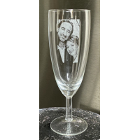 Champagneglas met gravure