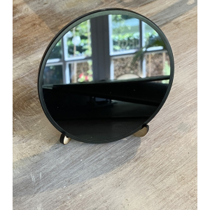 ‘black mirror’ 10cm - zwarte spiegel 10 cm - met houten standaard