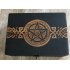 Houten opbergkistje celtic knot pentagram | Zwart | 175x125x65 mm | Mooi&Magisch