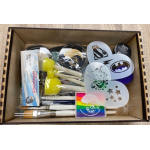 Schminkdoos | Schminkset compleet | Schminkpalet | 5 penselen | Extra dekkend zwart/wit | stencil sjablonen | glitters | Splitcake Neon regenboog | sprayflacon