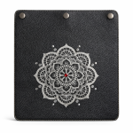 Black Leather Front Panel with Silver Tree of Life and Matching Border – balance, clarity and connection