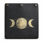Black Leather Front Panel with Triple Moon – feminine power, intuition and life cycles