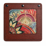 Black Leather Front Panel with Wolf – intuition, protection and inner strength