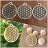 Fleur de Vie | Flower of life | Levensbloem hout kerstdecoratie 9cm 3/set