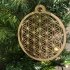 Fleur de Vie | Flower of life | Levensbloem hout kerstdecoratie 9cm 3/set