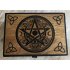 Houten opbergkistje Pentagram - Tripple moon - Triquetra | Zwart | 175x125x65 mm | Mooi&Magisch