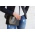 Crossbody leren tas zwart Wolf goud/zilver| BellaMagio | verwisselbaar front | Sjamaan heksentas